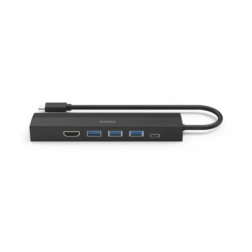 USB-C hub HAMA, multiport, 6 θύρες, 3 x USB-A, USB-C, HDMI, LAN/Ethernet - 3