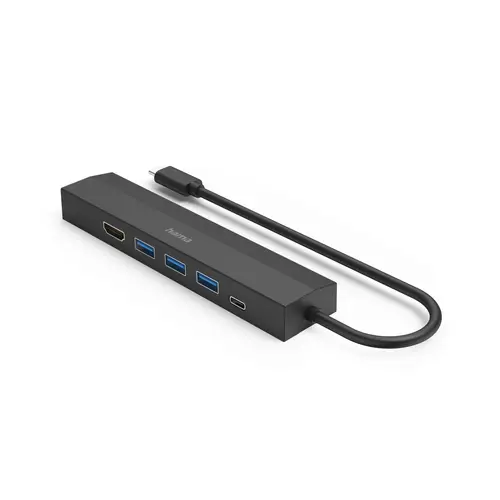 USB-C hub HAMA, multiport, 6 θύρες, 3 x USB-A, USB-C, HDMI, LAN/Ethernet - 7