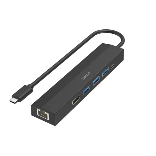 Hub USB-C HAMA, multiport, 6 porturi, 3 x USB-A, USB-C, HDMI, LAN/Ethernet - 1