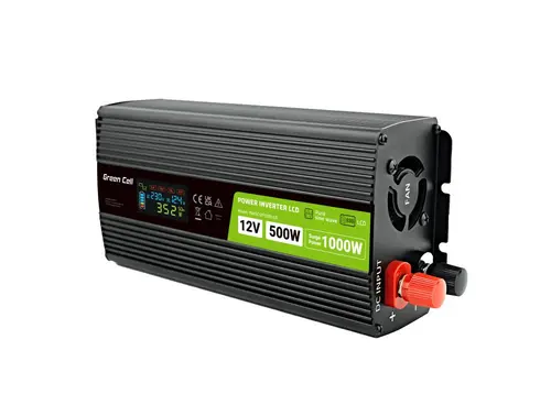 Inverter GREEN CELL, 12/220V, DC/AC, 500W/1000W INVGC12P500LCD LCD, Καθαρό ημίτονο - 1