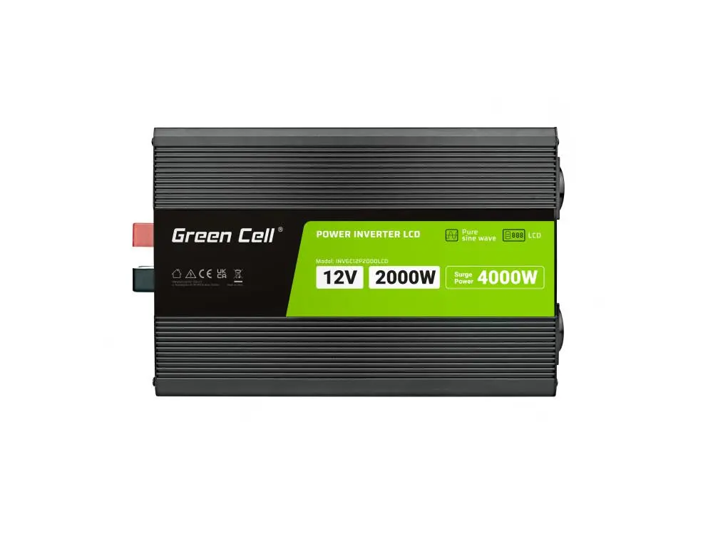 Μετατροπέας ισχύος GREEN CELL, 12/220V, DC/AC, 2000W/4000W, INVGCP2000LCD LCD Καθαρό ημίτονο - image 1