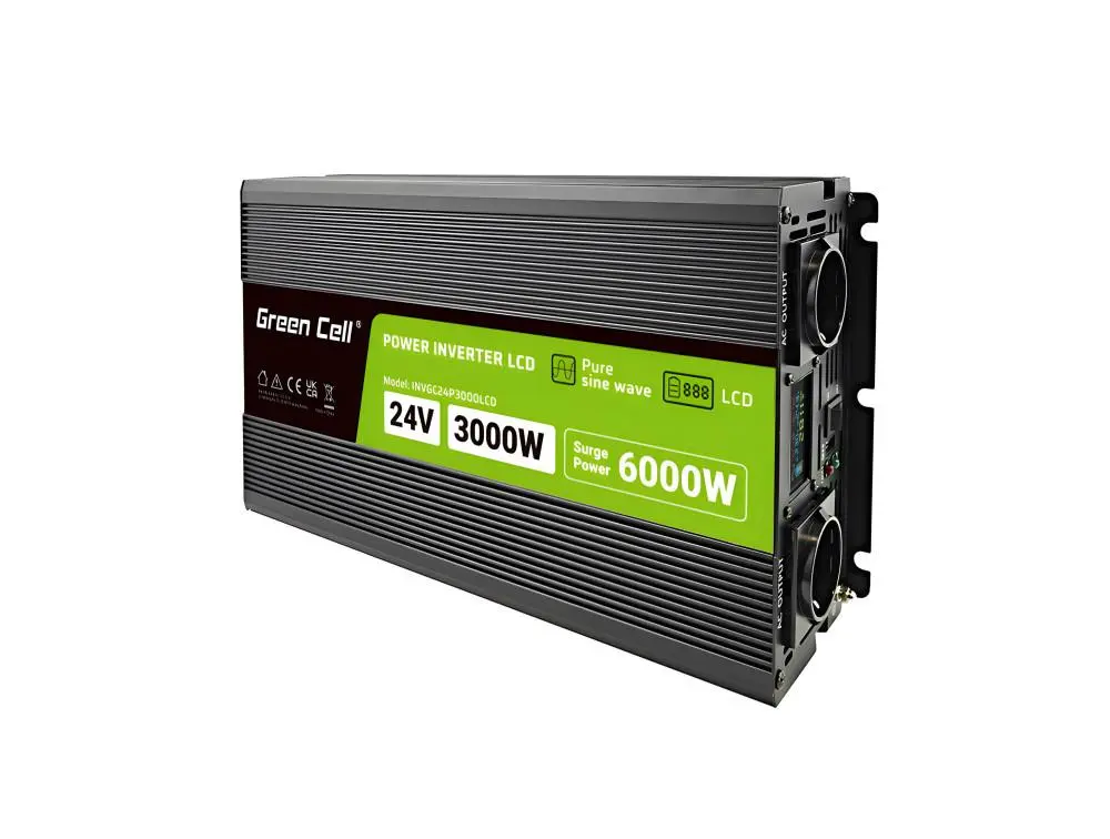 Invertor GREEN CELL, 24/220V, DC/AC, 3000W/6000W, undă sinusoidală pură