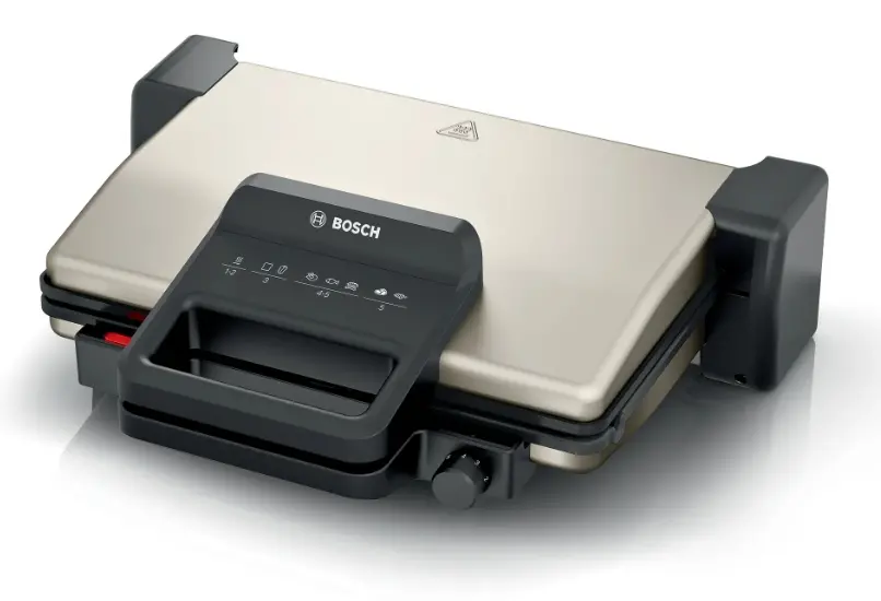 Контактен грил, Bosch TCG3302, Contact grill 3 in 1, 2000 W, Removable aluminum grill plates with non-stick ceramic coating, silver