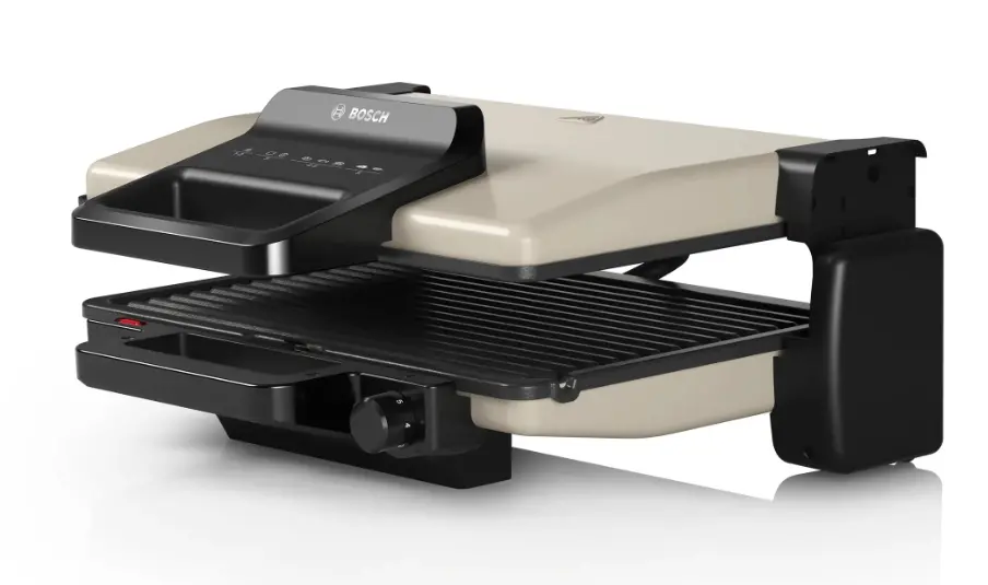 Контактен грил, Bosch TCG3302, Contact grill 3 in 1, 2000 W, Removable aluminum grill plates with non-stick ceramic coating, silver - image 1