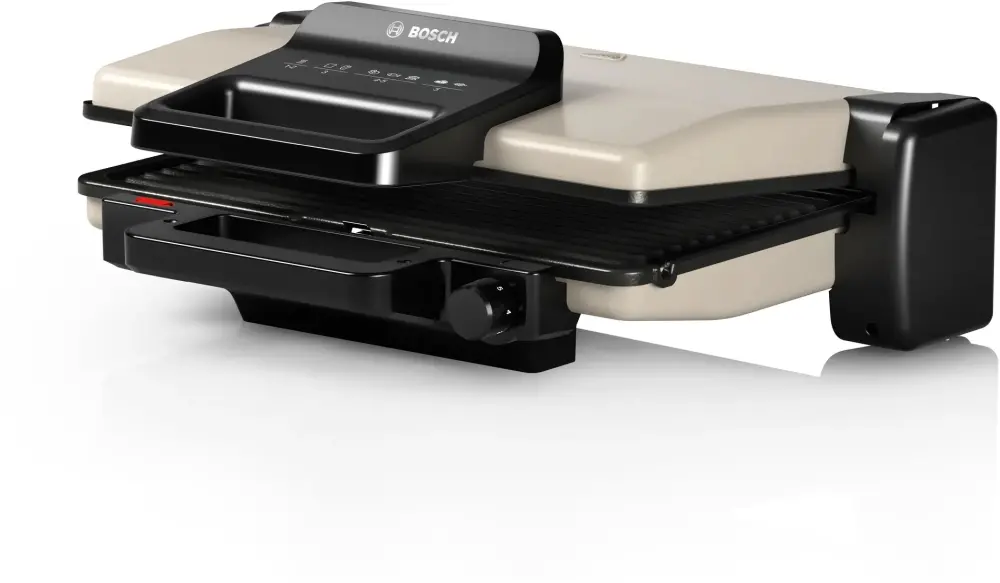 Контактен грил, Bosch TCG3302, Contact grill 3 in 1, 2000 W, Removable aluminum grill plates with non-stick ceramic coating, silver - image 2