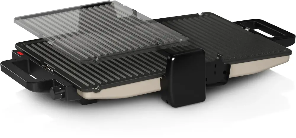 Контактен грил, Bosch TCG3302, Contact grill 3 in 1, 2000 W, Removable aluminum grill plates with non-stick ceramic coating, silver - image 8