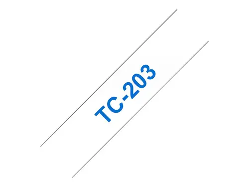BROTHER P-Touch TC-203 blue on white 12mm - image 1