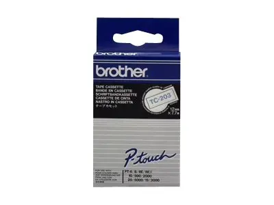 BROTHER P-Touch TC-203 blue on white 12mm