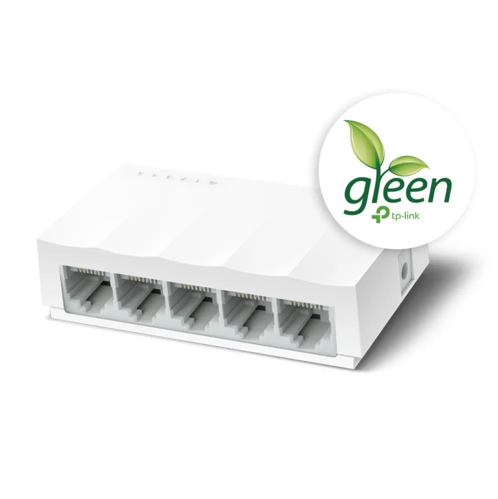 TP-Link LiteWave Switch de birou cu 5 porturi 10/100Mbps, 5 porturi RJ45 10/100Mbps, carcasă din plastic pentru birou, tehnologie Green Ethernet - image 1