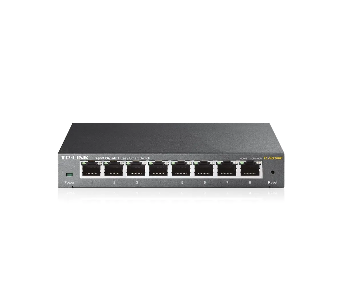 TP-Link TL-SG108E Easy Smart Switch Gigabit 8 θυρών, 8 θύρες RJ45 10/100/1000Mbps, VLAN βάσει MTU/θύρας/Tag, QoS, IGMP Snooping, Port Mirroring