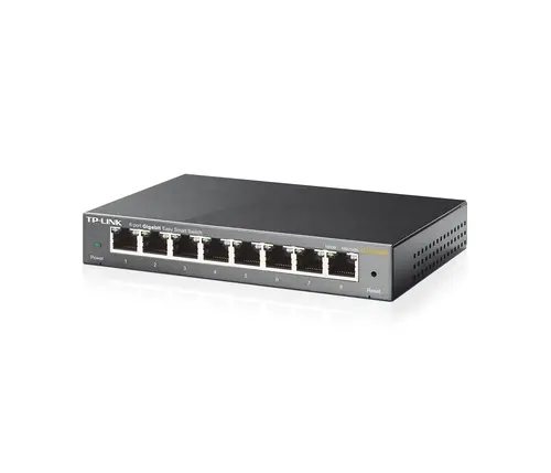 TP-Link TL-SG108E 8-Port Gigabit Easy Smart Switch, 8 x 10/100/1000Mbps RJ45 ports, MTU/Port/Tag-based VLAN, QoS, IGMP Snooping, Port Mirroring, Loop Prevention, Cable Diagnostics, Storm Control, metal casing, Green Technology - image 1