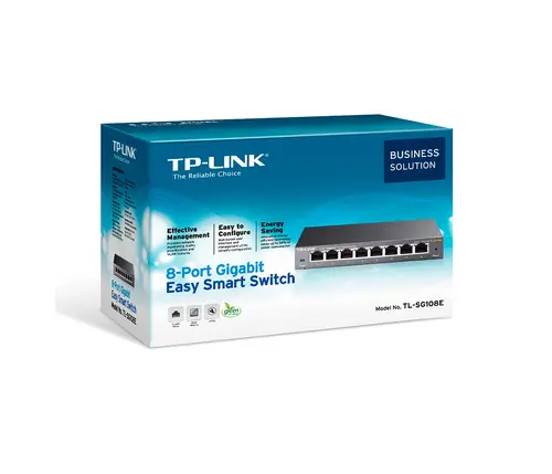 TP-Link TL-SG108E 8-Port Gigabit Easy Smart Switch, 8 x 10/100/1000Mbps RJ45 ports, MTU/Port/Tag-based VLAN, QoS, IGMP Snooping, Port Mirroring, Loop Prevention, Cable Diagnostics, Storm Control, metal casing, Green Technology - image 2