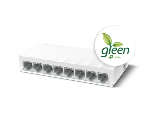 TP-Link LiteWave 8-Port 10/100Mbps Desktop Switch, 8 10/100Mbps RJ45 Ports, Desktop Plastic Case, Green Ethernet technology - image 1