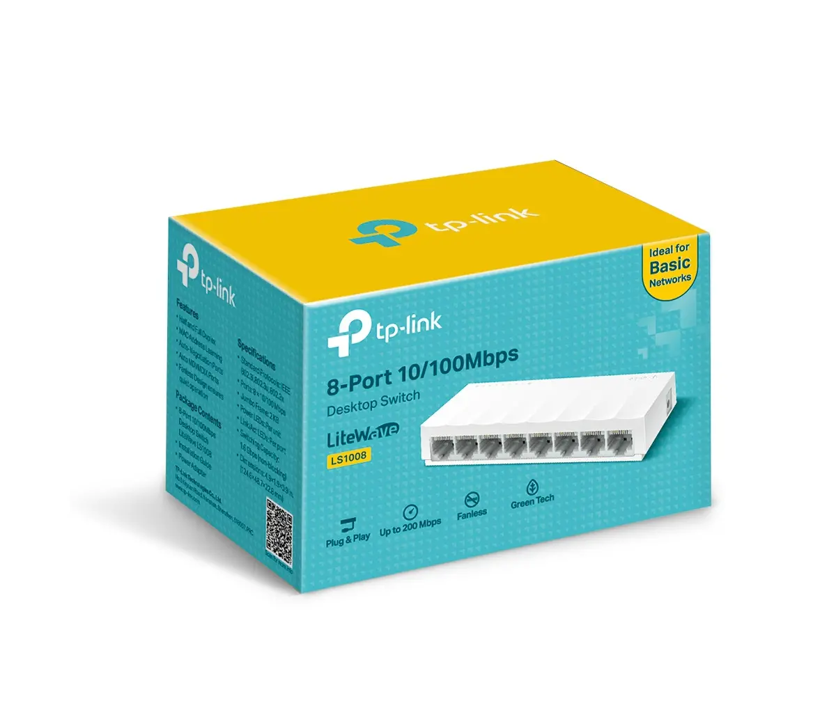 TP-Link LiteWave Switch Desktop cu 8 porturi 10/100Mbps, 8 porturi RJ45 10/100Mbps, carcasă din plastic Desktop, tehnologie Green Ethernet - image 2