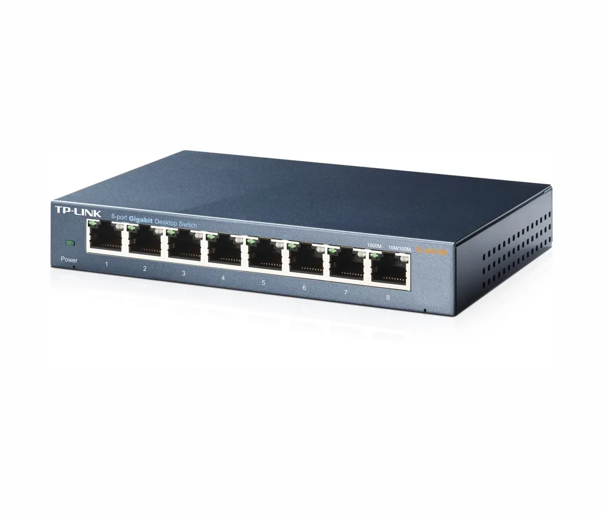 Switch TP-Link TL-SG108, 8-port Metal Gigabit Switch, 5 10/100/1000M RJ45 ports, supports GMP Snooping; IEEE 802.1p QoS; Plug and Play; metal case - image 2