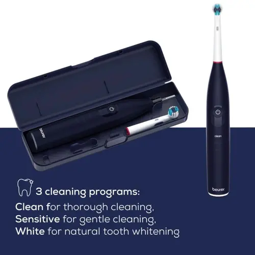 Електрическа четка за зъби, Beurer TB 50 Electric toothbrush; Integr. pressure sensor; 3 cleaning programs; 45 days Battery life; 2-min timer; Oscillating, pulsating, brushing technology; Incl. charger, USB cable with adapter, storage box & CBH; black - image 12