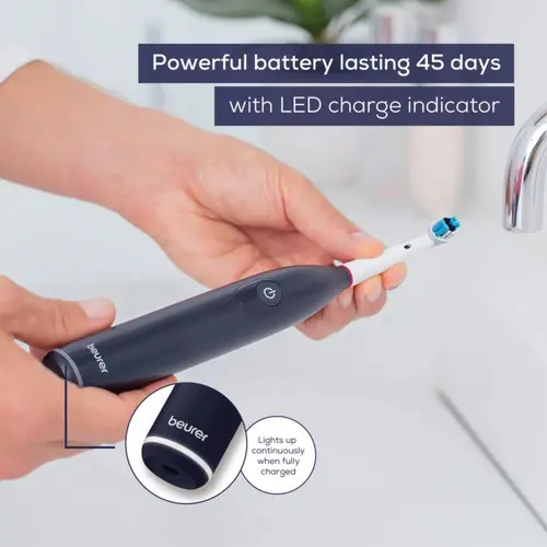 Електрическа четка за зъби, Beurer TB 50 Electric toothbrush; Integr. pressure sensor; 3 cleaning programs; 45 days Battery life; 2-min timer; Oscillating, pulsating, brushing technology; Incl. charger, USB cable with adapter, storage box & CBH; black - image 15