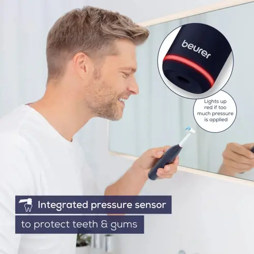 Електрическа четка за зъби, Beurer TB 50 Electric toothbrush; Integr. pressure sensor; 3 cleaning programs; 45 days Battery life; 2-min timer; Oscillating, pulsating, brushing technology; Incl. charger, USB cable with adapter, storage box & CBH; black - image 16