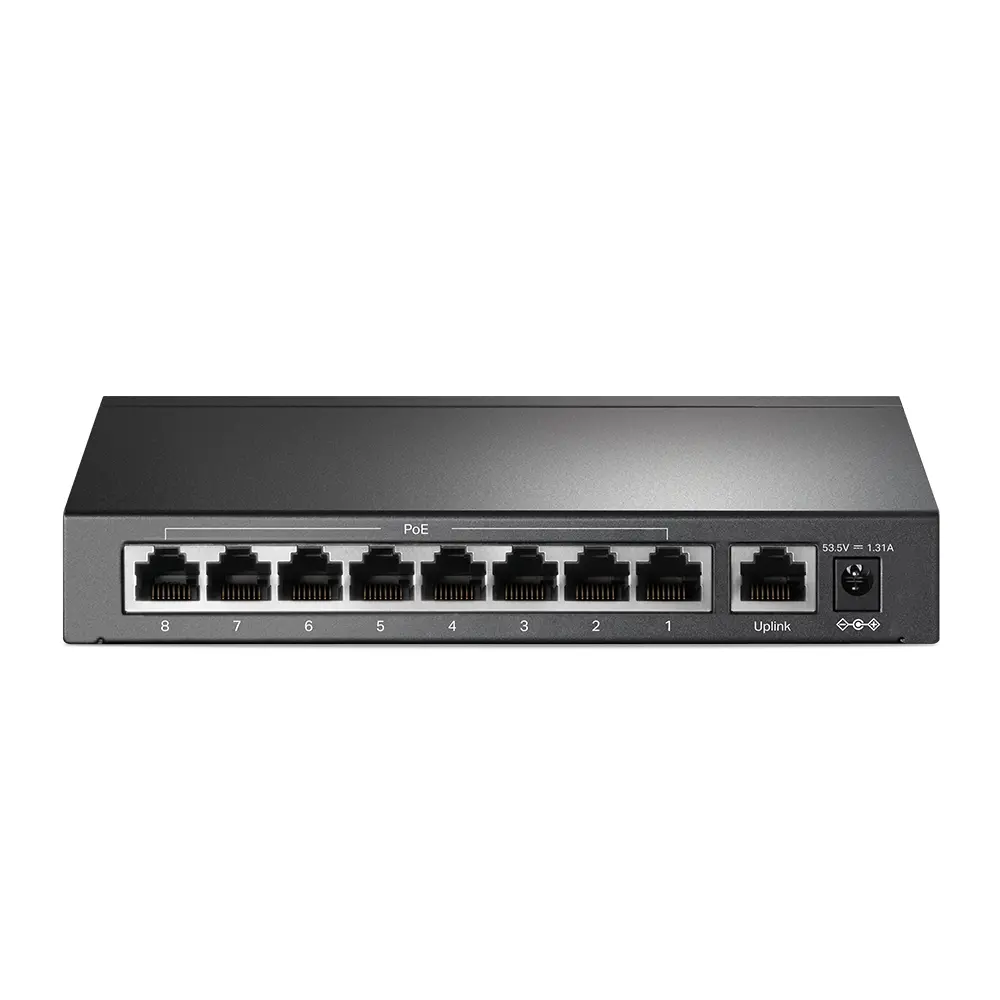 Unmanaged switch 9 θυρών 10/100Mbps με 8 θύρες PoE+, συμβατό με 802.3af/at PoE, προϋπολογισμός PoE 65W, υποστήριξη Extend Mode 250m, Priority mode και - image 2