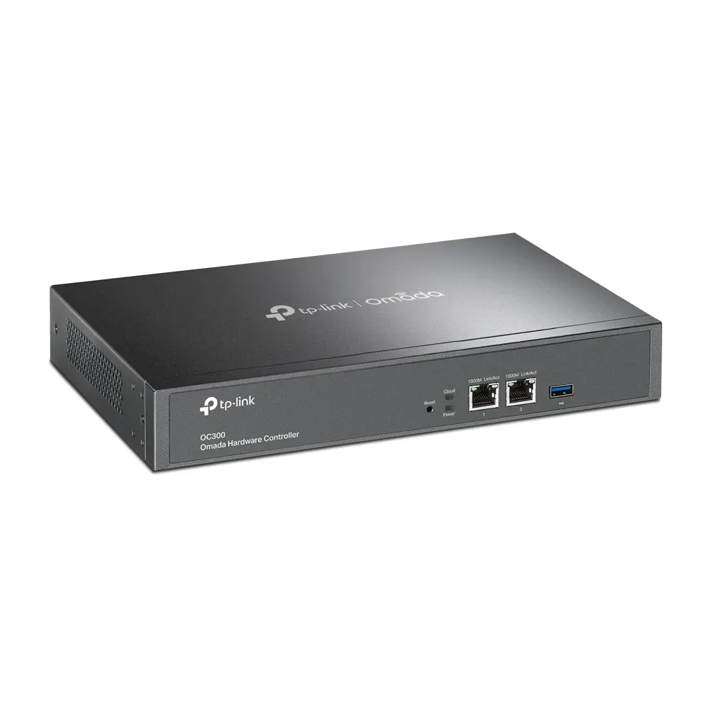 TP-Link OC300 Omada Hardware Controller, 2× 10/100/1000 Ports, 1× USB 3.0 Port, Cloud Access, Up to 500 Omada access points, 100 Omada switches, and 100 Omada routers, Multi-site Management, Omada App, Metal casing, Rack-Mountable - image 1
