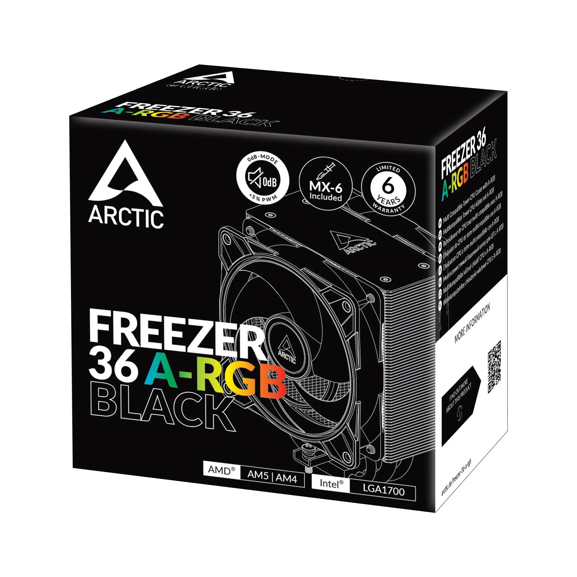 Arctic охладител Freezer 36 A-RGB Black - LGA1851/LGA1700/AM5 - image 6