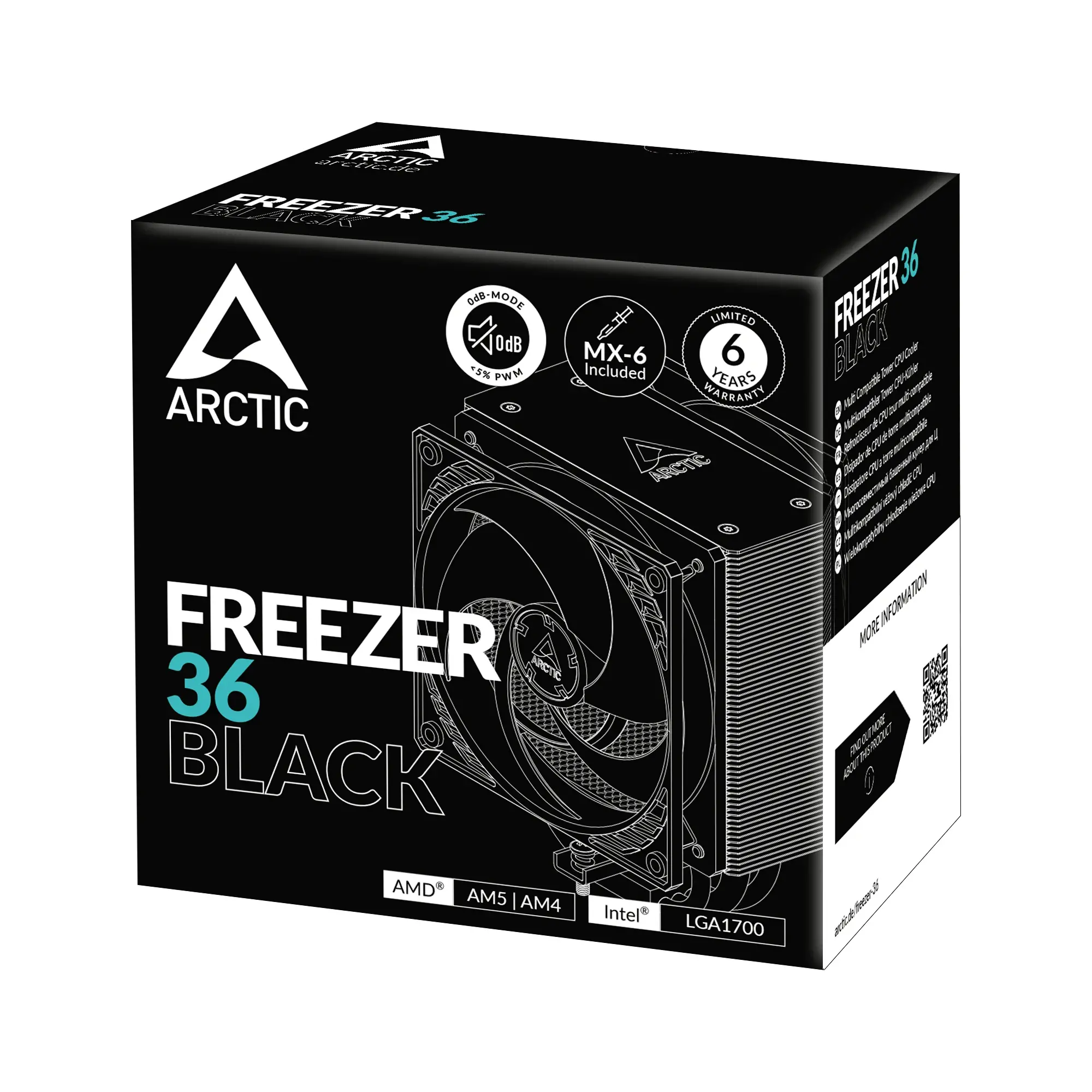Arctic охладител Freezer 36 Black - LGA1851/LGA1700/AM5 - image 5