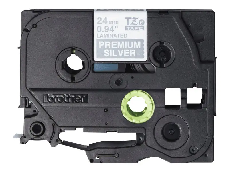 BROTHER TZEPR955 Κασέτες ταινίας πλάτους 24 mm Premium ασημί Λευκό
