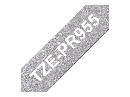BROTHER TZEPR955 Casete de bandă lățime 24 mm Premium argintiu Alb - 5