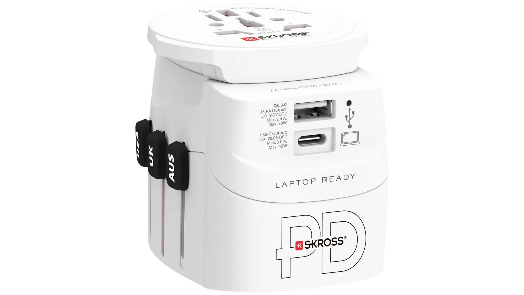 Адаптер SKROSS PRO Light USB, 1.302474, World, Бял - image 1