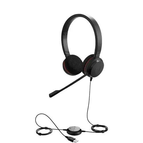 JABRA EVOLVE 20 UC Stereo USB Headband Noise cancelling USB connector with mute-button and volume control on the cord - image 2