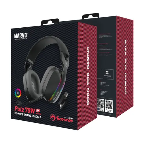 Marvo безжични геймърски слушалки Gaming Headphones Pulz 70W - Bluetooth, 2.4G - MARVO-HG9086W - image 8