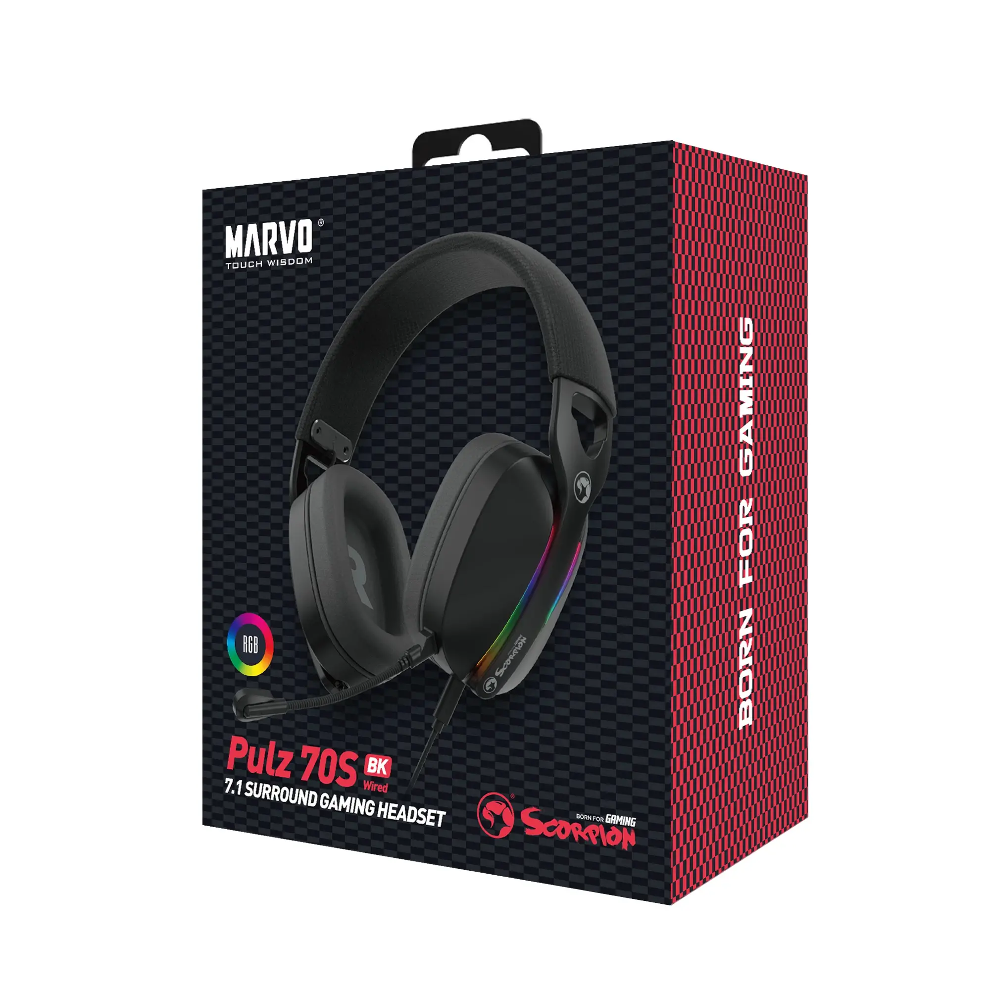 Marvo Геймърски слушалки Gaming Headphones Pulz 70S - 7.1 RGB - MARVO-HG9086-BK - image 4