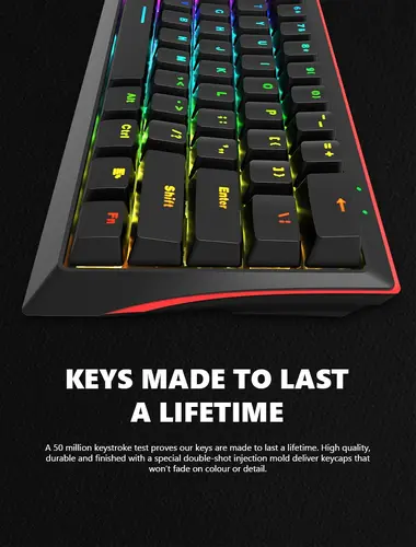 Marvo геймърска клавиатура Gaming Mechanical keyboard 61 keys TKL - KG962G - RED switches, RGB - image 7