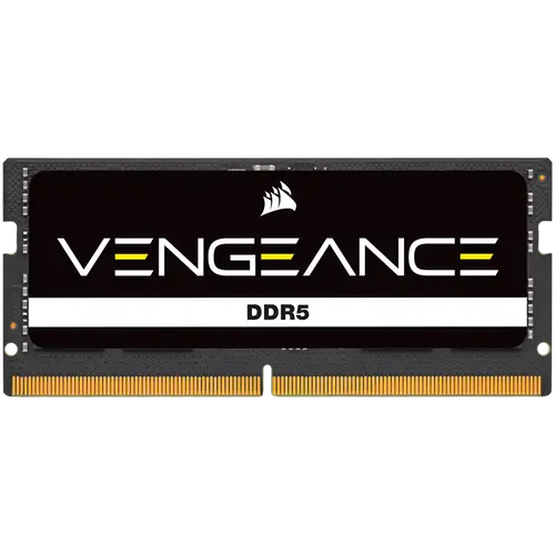 Corsair DDR5, 4800MT/s 16GB 1x16GB SODIMM, Unbuffered, 40-40-40-77, Black PCB, Std PMIC, 1.1V, VENGEANCE DDR5 SODIM