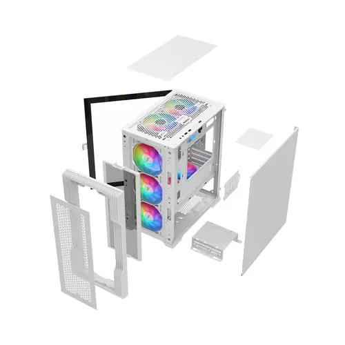 1stPlayer кутия Case mATX - TRILOBITE T3 Mesh White - image 9