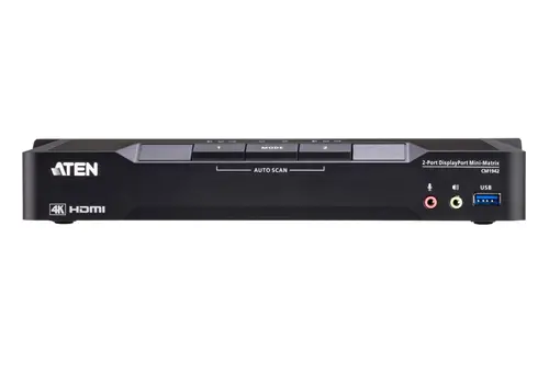 KVM превключвател, ATEN CM1942, 2-портов, USB, HDMI, DisplayPort, Mini-Matrix Boundless - image 1
