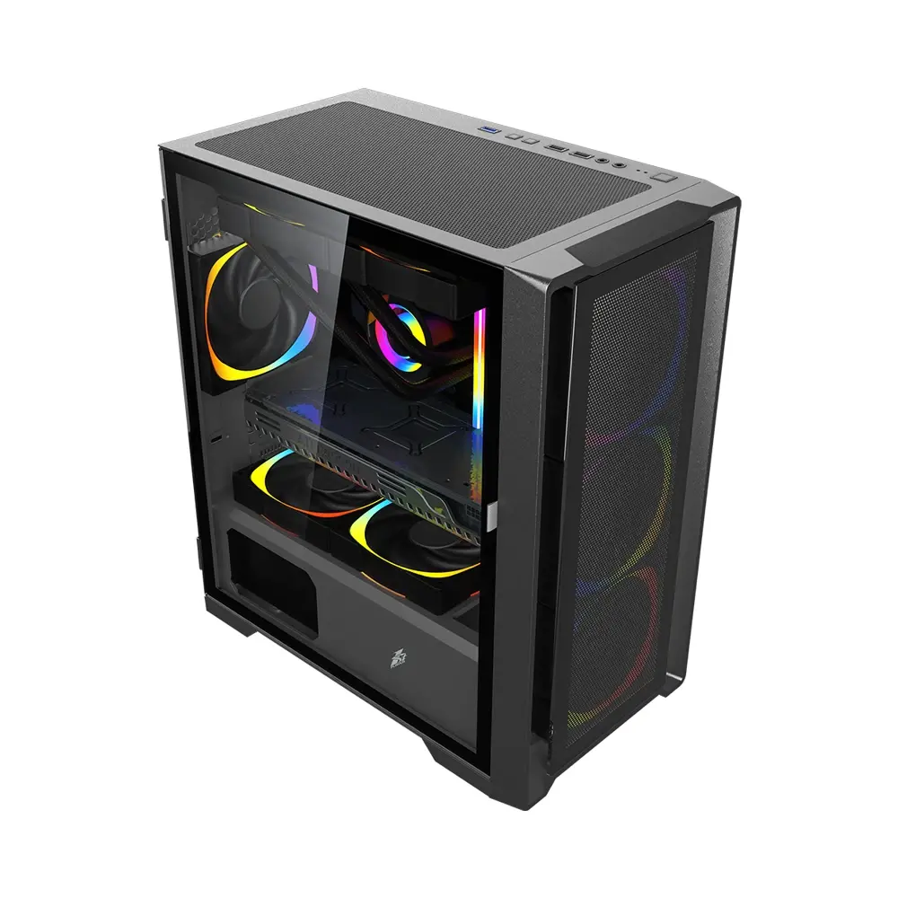 1stPlayer carcasă Case mATX - TRILOBITE T4 Mesh Black - image 1