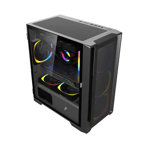 1stPlayer κουτί Case mATX - TRILOBITE T4 Mesh Black - 2