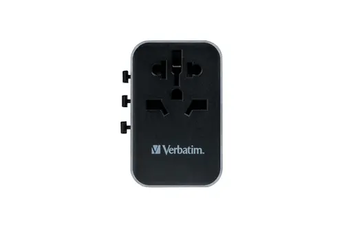 Адаптер, Verbatim UTA-04 Universal Travel Adapter with 1 x USB-C PD 61W & QC 3.0 / 1 x USB-C / 3 x USB-A - image 1