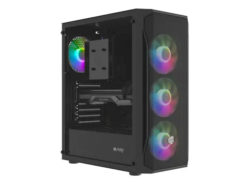Кутия за компютър, Fury PC Case Shobo SH4F RGB Midi Tower, Window, Black - image 4