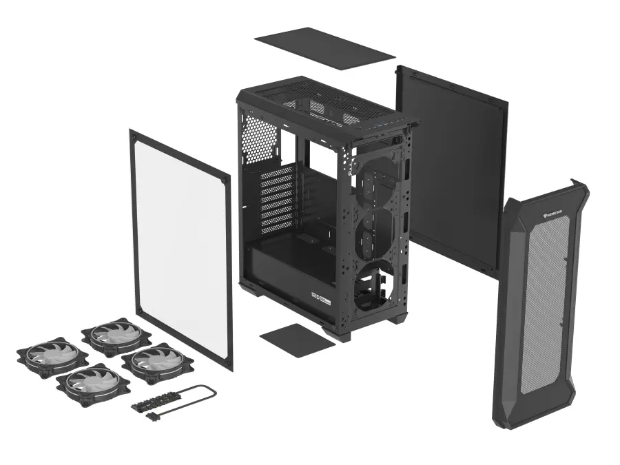 Кутия за компютър, Genesis Gaming PC Case IRID 505 ARGB V2 Midi Tower Window Black - image 11