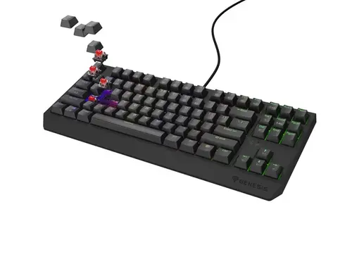 Клавиатура, Genesis Gaming Keyboard Thor 230 TKL US RGB Mechanical Outemu Red Black Hot Swap - image 3