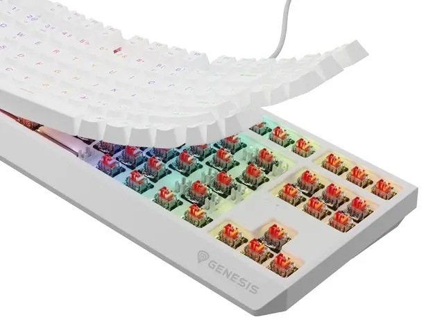 Клавиатура, Genesis Gaming Keyboard Thor 230 TKL US RGB Mechanical Outemu Red White Hot Swap - image 5