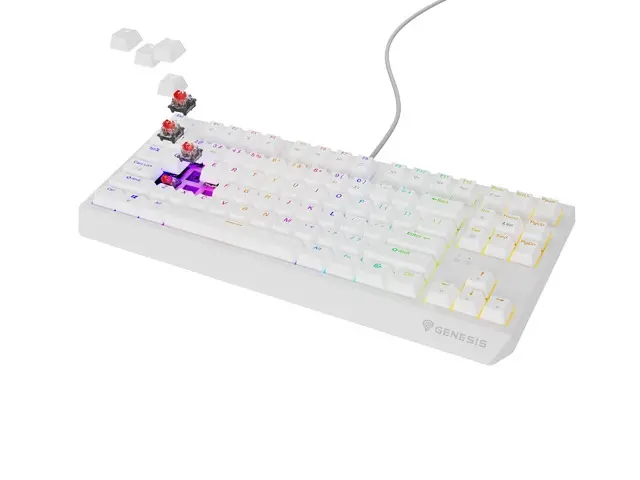 Клавиатура, Genesis Gaming Keyboard Thor 230 TKL US RGB Mechanical Outemu Red White Hot Swap - image 7