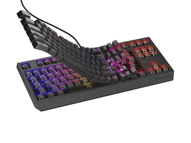 Клавиатура, Genesis Gaming Keyboard Thor 230 TKL US RGB Mechanical Outemu Brown Black Hot Swap - image 7