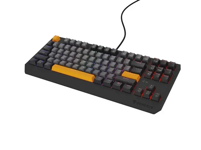 Клавиатура, Genesis Gaming Keyboard Thor 230 TKL Anchor Gray Negative US RGB Mechanical Outemu Red - image 1