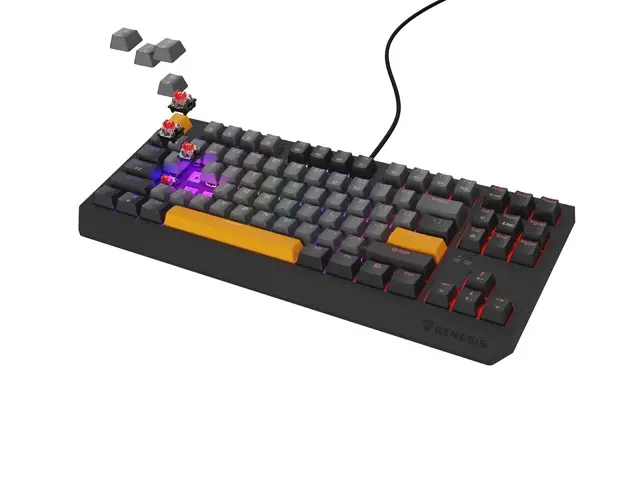 Клавиатура, Genesis Gaming Keyboard Thor 230 TKL Anchor Gray Negative US RGB Mechanical Outemu Red - image 4