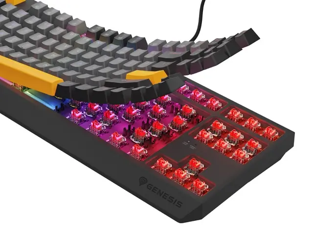 Клавиатура, Genesis Gaming Keyboard Thor 230 TKL Anchor Gray Negative US RGB Mechanical Outemu Red - image 7