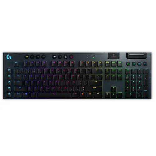 Клавиатура, Logitech G915 Wireless Keyboard, GL Clicky Low Profile, Lightspeed Wireless, Lightsync RGB, 5 Marco G-Keys, 3 On-Board Profiles, Game Mode, Media Controls, Carbon - image 1