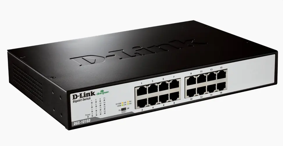 Switch, D-Link 16-Port 10/100/1000Mbps Copper Gigabit Ethernet Switch, rack mountable - image 1